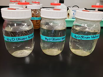 Photo with Jars of River Water